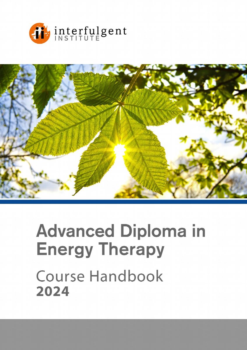 Front cover of the course handbook: sunlight through horse-chestnut leaves